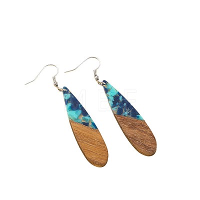Wood & Resin Dangle Earrings WG44CA1-05-1
