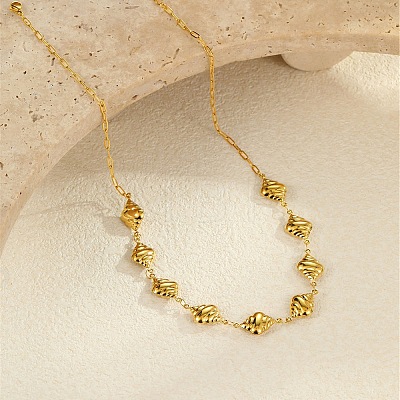 Ocean 304 Stainless Steel Link Chain Necklaces for Women NJEW-A060-01D-G-1