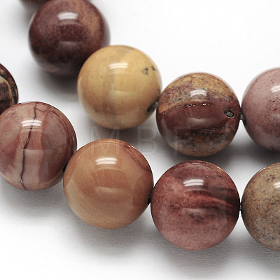 Natural Mookaite Round Bead Strands G-N0166-09-6mm-1