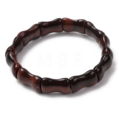 Bamboo Natural Tiger Eye Beads Stretch Bracelets for Women Men BJEW-K272-01N-1