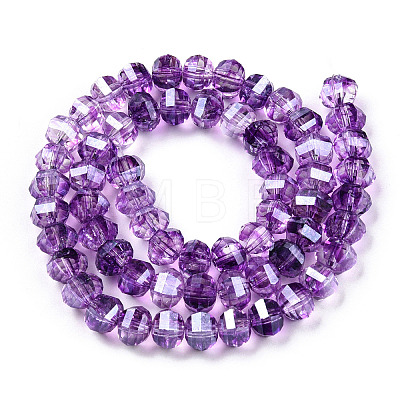 Transparent Electroplate Glass Beads Strands EGLA-N006-078D-1