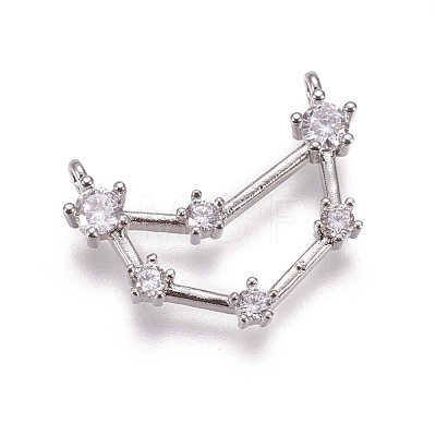 Brass Micro Pave Cubic Zirconia Pendants ZIRC-F099-20P-03-1