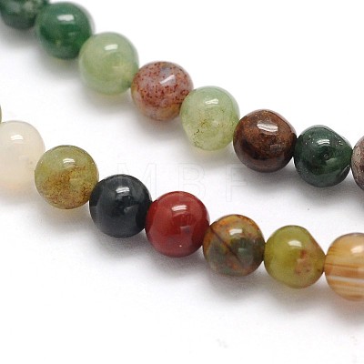 Natural Indian Agate Round Beads Strands G-N0166-23-3mm-1