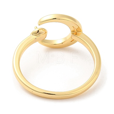 Moon Brass with Shell Open Cuff Ring Component KK-E055-03G-04-1