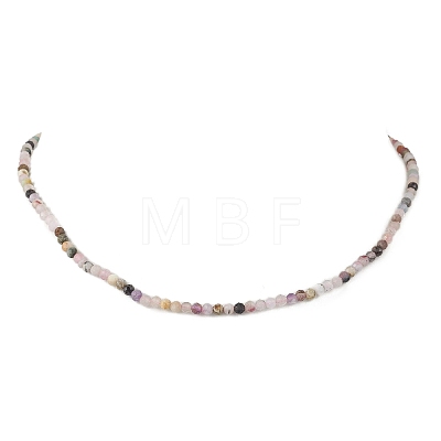 Natural Mixed Gemstone Faceted Round Beaded Necklaces for Women NJEW-JN06284-1