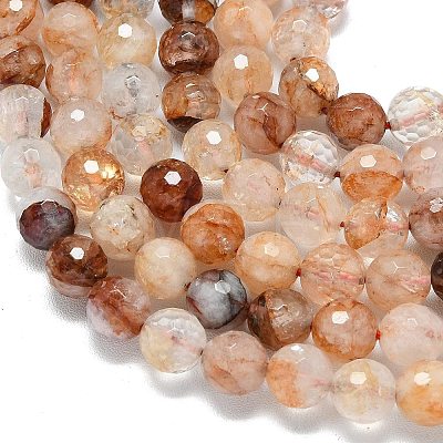 Natural Hematoid Quartz/Ferruginous Quartz Beads Strands G-B165-A06-8mm-1