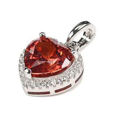 925 Sterling Silver Pave Cubic Zirconia Pendants STER-C015-01B-01-1