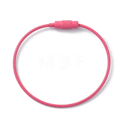 Baking Paint Stainless Steel Cable Wire Keychain AJEW-WH0413-15S-1