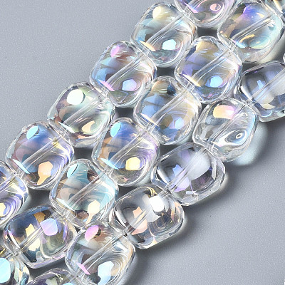 Electroplate Glass Beads Strands X-EGLA-N008-005-A01-1