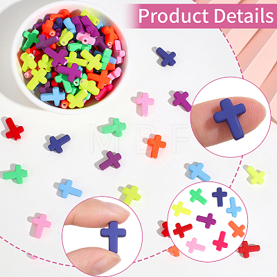400Pcs Spray Painted Acrylic Beads ACRP-PA0001-05-1