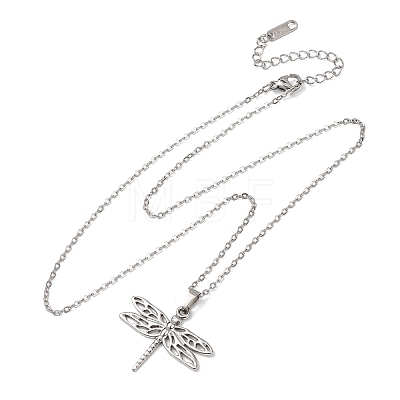 304 Stainless Steel Pendant Cable Chain Necklaces for Men Women NJEW-K308-03B-P-1