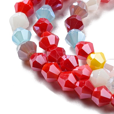 Opaque Solid Color Electroplate Glass Beads Strands GLAA-F029-P4mm-C16-1