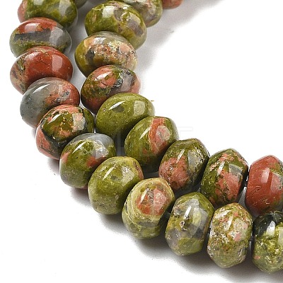 Natural Unakite Beads Strands G-P559-A06-01-1