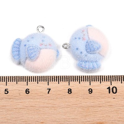 Flocking Opaque Resin Pendants RESI-P053-03A-P-1