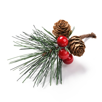 Plastic Artificial Winter Christmas Simulation Pine Picks Decor DIY-P018-G01-1
