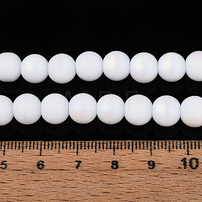 Frosted Opaque Glass Beads Strands LS-GLAA-T032-P8mm-MBB02-1