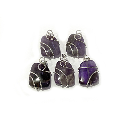 Natural Amethyst Pendants G-I220-D02-1
