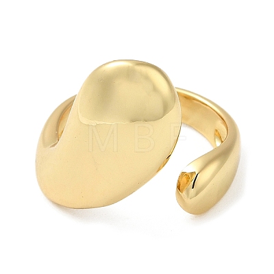 Rack Plating Brass Blank Teardrop Open Cuff Rings RJEW-E290-03G-1