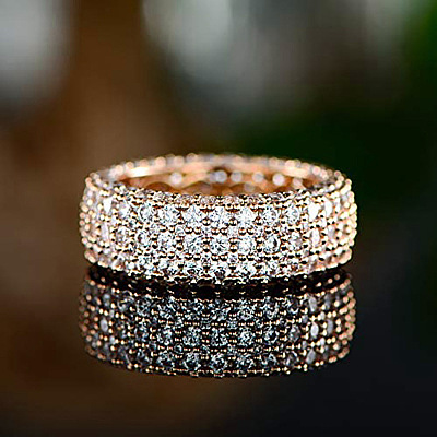 Brass Micro Pave Clear Cubic Zirconia Finger Rings for Women FS-WG796B2-08-1