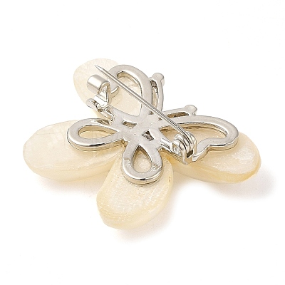Butterfly Natural White Shell Brooches JEWB-E031-05P-1