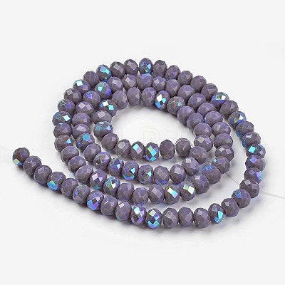 Electroplate Opaque Solid Color Glass Beads Strands EGLA-A034-P4mm-L10-1