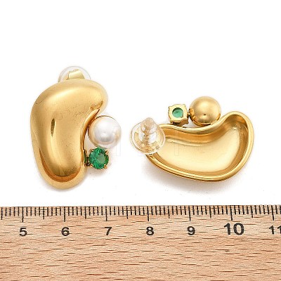 304 Stainless Steel Stud Earrings EJEW-R020-01G-02-1