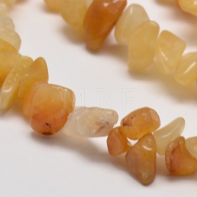 Natural Yellow Aventurine Chip Beads Strands X-G-L269-36-1