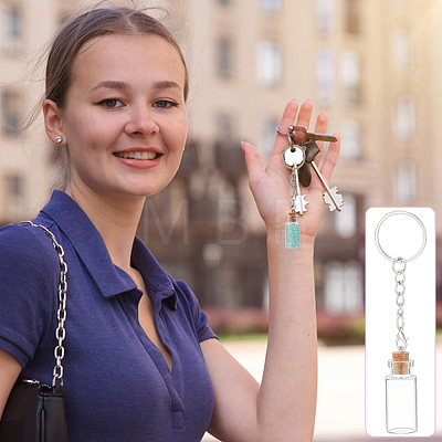 20Pcs Glass Bottle Keychain KEYC-UN00025-1