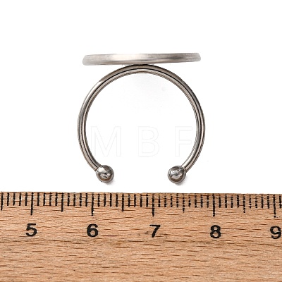 304 Stainless Steel Open Cuff Ring Components STAS-S134-01P-F03-1