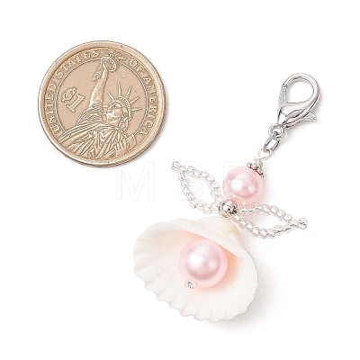 Angel Clam Shell Pendant Decoration HJEW-MZ00246-01-1