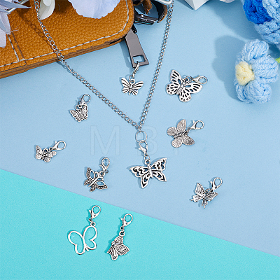 40Pcs 10 Styles Alloy Pendant Decorations HJEW-GO00256-1