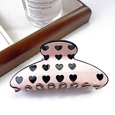 Heart Pattern Cellulose Acetate Claw Hair Clips PW-WG9B3BF-01-1