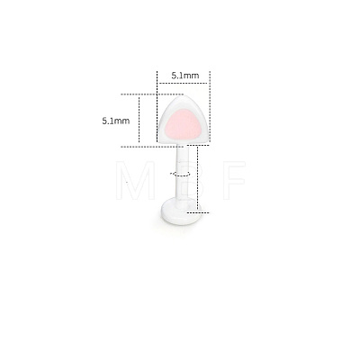 316L Surgical Stainless Steel Enamel Pink Cat Ear Shaped Cartilage Earrings for Women FS-WGA9D26-08-1