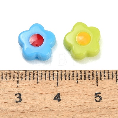 10Pcs Two Tone Opaque Acrylic Beads AL-CBA5AB7-04-1