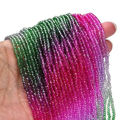 Transparent Painted Glass Beads Strands X1-DGLA-A034-T2mm-A06-1