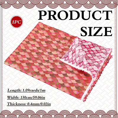 Fish Scales Pattern Cotton Fabric DIY-WH0622-777C-1