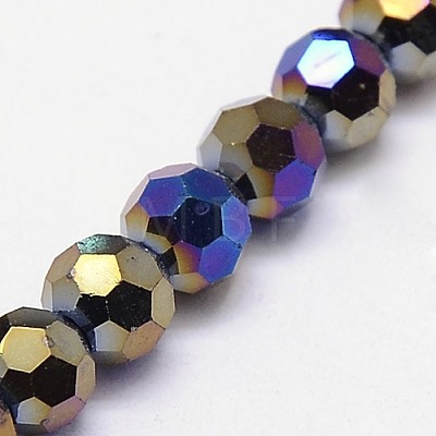 Electroplate Glass Beads Strands X-EGLA-J042-8mm-AB01-1