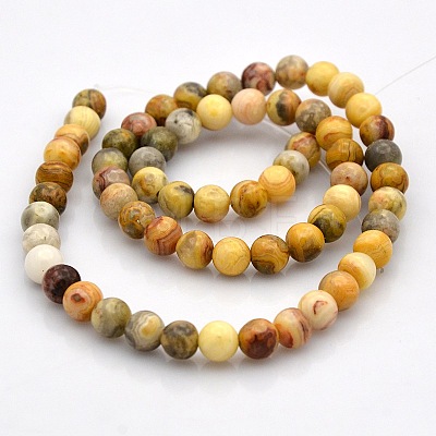 Natural Crazy Lace Agate Round Beads Strands G-N0120-16-6mm-1