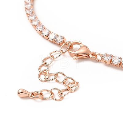 Cubic Zirconia Chain Bracelet BJEW-A132-25RG-1