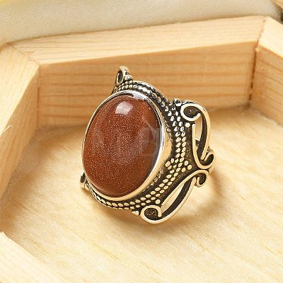 Synthetic Goldstone Adjustable Rings RJEW-I108-02AS-01-1