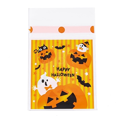 50Pcs Rectangle Halloween Candy Plastic Bags ABAG-U001-01E-1