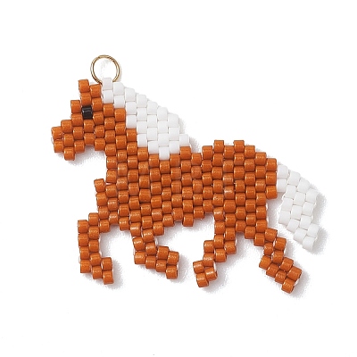 MIYUKI Delica Glass Seed Beaded Pendants PALLOY-MZ01247-02-1