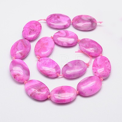 Oval Natural Crazy Agate Bead Strands G-L419-74-01-1