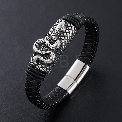 Punk Braided PU Leather Cord Bracelets VJ0992-1-1