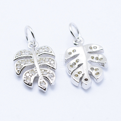 Brass Micro Pave Cubic Zirconia Charms LS-KK-P133-04P-NR-1