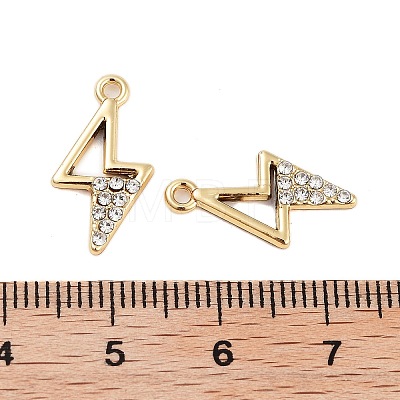 UV Plating Alloy Rhinestone Pendants ALRI-N058-08KCG-1