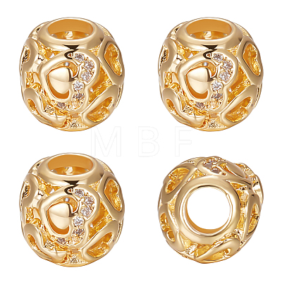10Pcs Brass Rhinestone European Beads KK-BBC0009-16-1