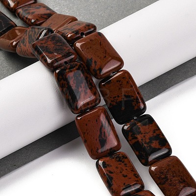 Natural Mahogany Obsidian Beads Strands G-T047-B26-01-1