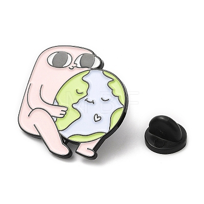 The Earth with Alien Enamel Pin JEWB-H010-01EB-05-1