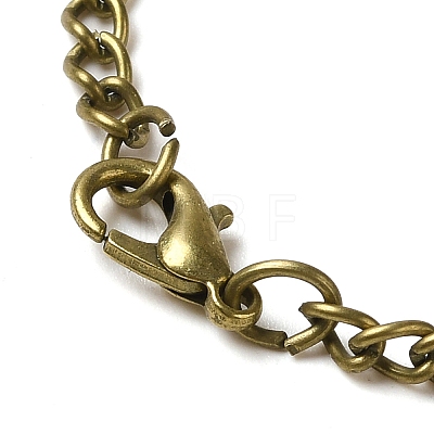 Alloy Glass Pendant Pocket Necklace WACH-S002-09AB-1
